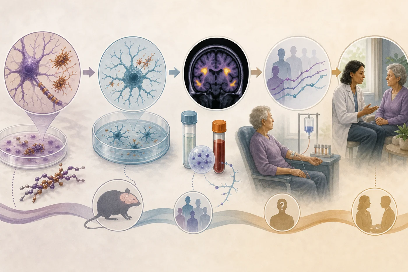 Translating tau and immune research toward people A translational research pathway connecting cell models, animal models, imaging, and human trials for tau and immune-cell research.